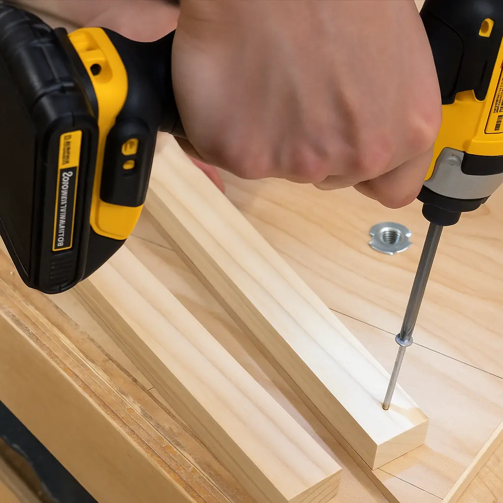 Gluing and screwing support pieces